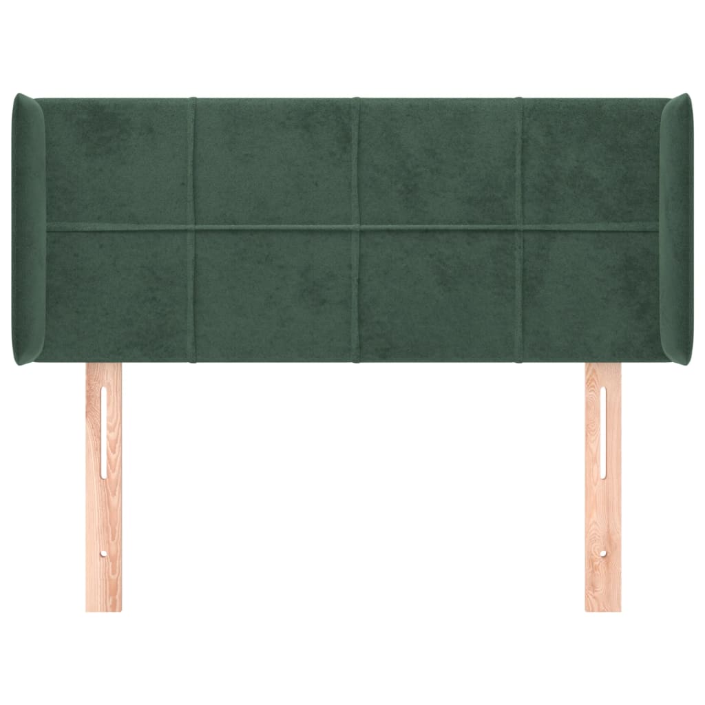 Testiera ad Orecchio Verde Scuro 83x16x78/88 cm in Velluto
