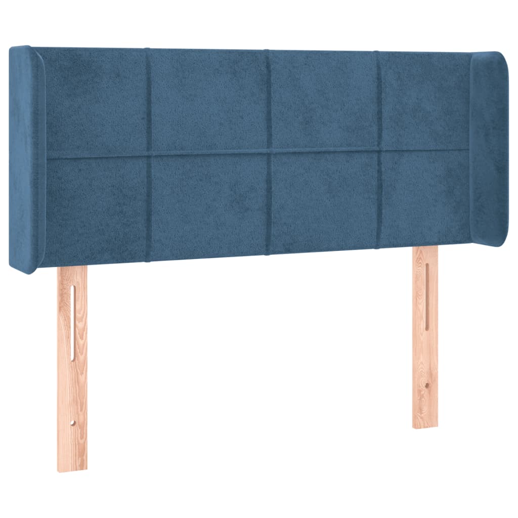 Testiera ad Orecchio Blu Scuro 83x16x78/88 cm in Velluto