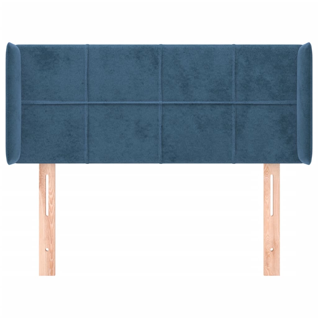 Testiera ad Orecchio Blu Scuro 83x16x78/88 cm in Velluto