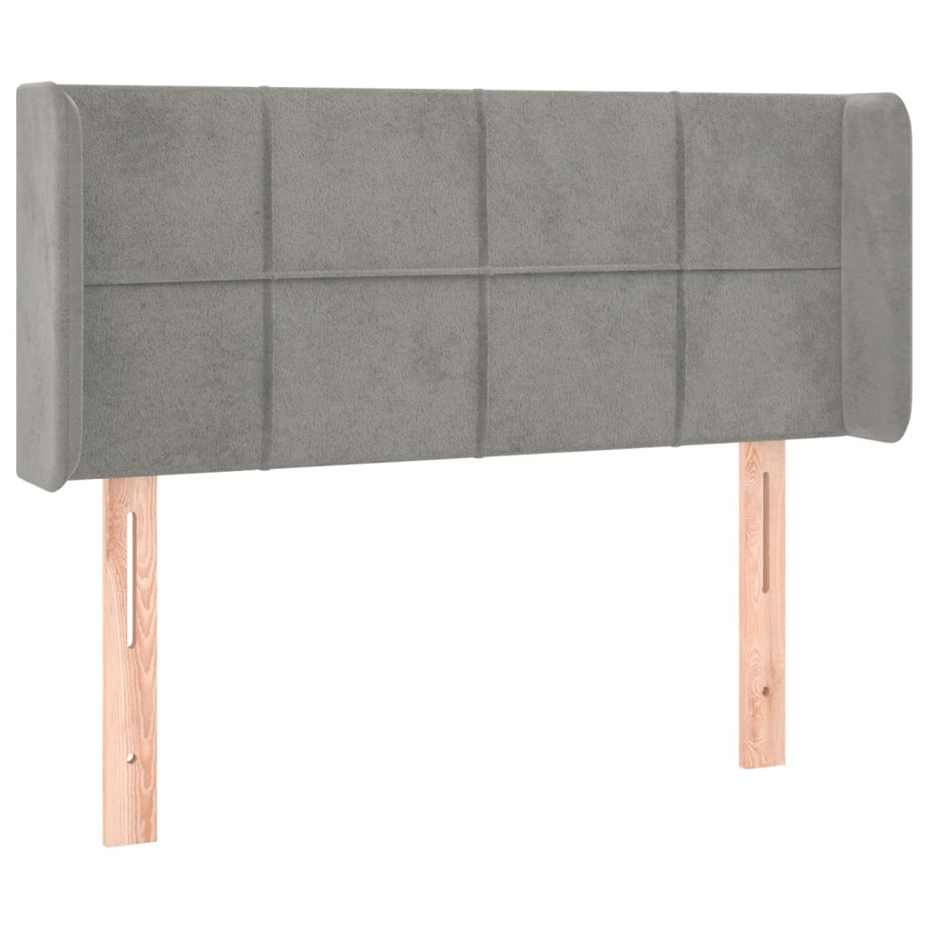 Testiera ad Orecchio Grigio Chiaro 93x16x78/88 cm in Velluto