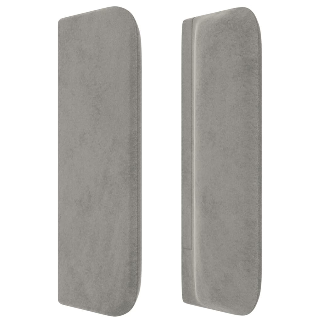 Testiera ad Orecchio Grigio Chiaro 93x16x78/88 cm in Velluto