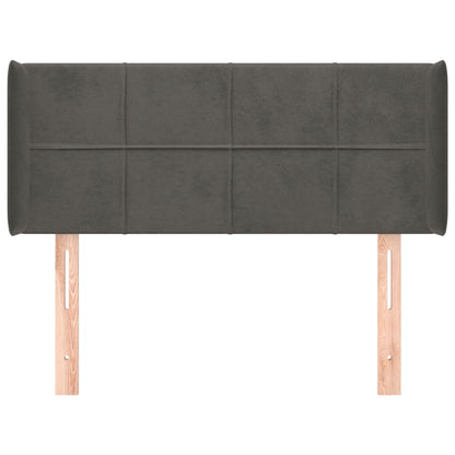 Testiera ad Orecchio Grigio Scuro 93x16x78/88 cm in Velluto