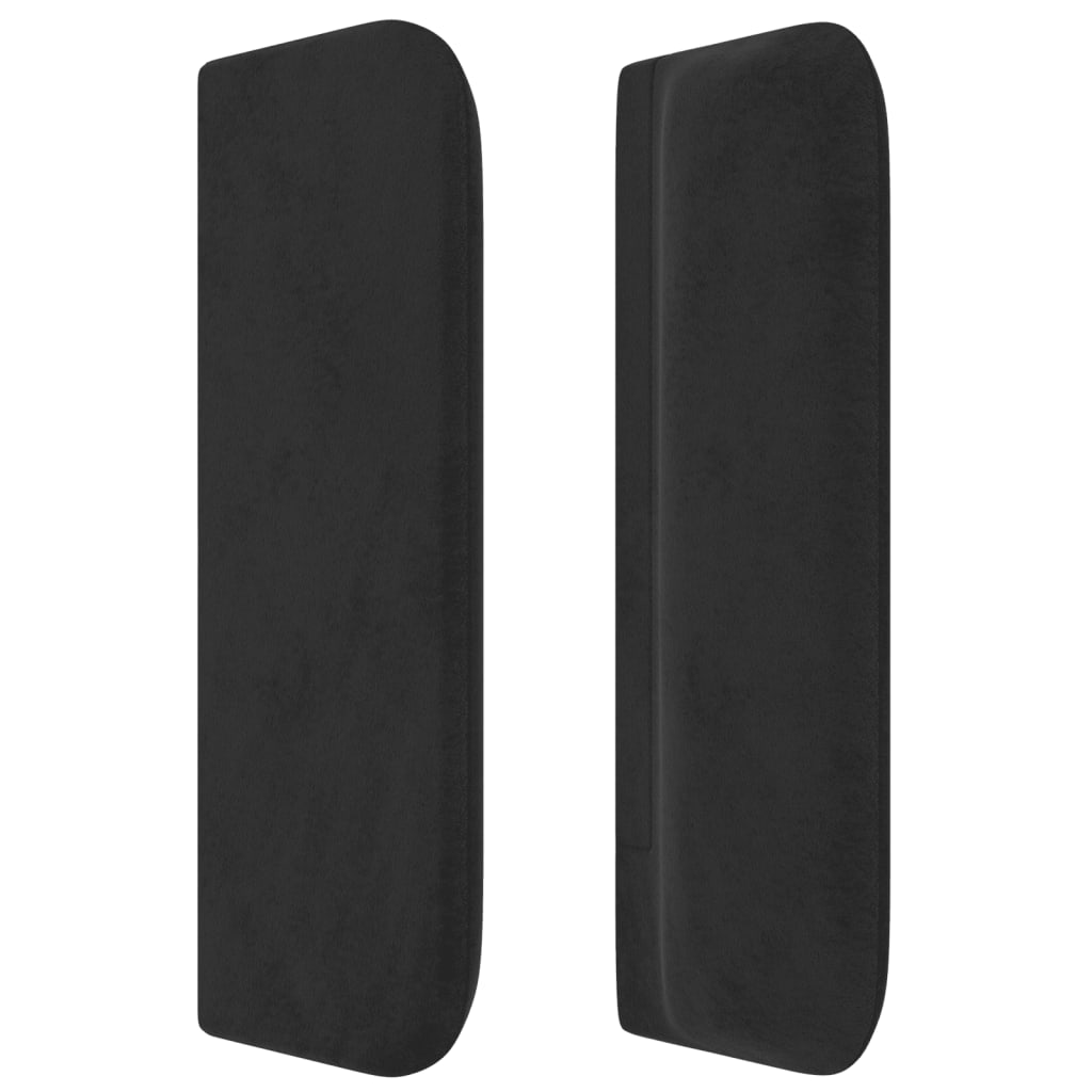 Testiera ad Orecchio Nera 93x16x78/88 cm in Velluto