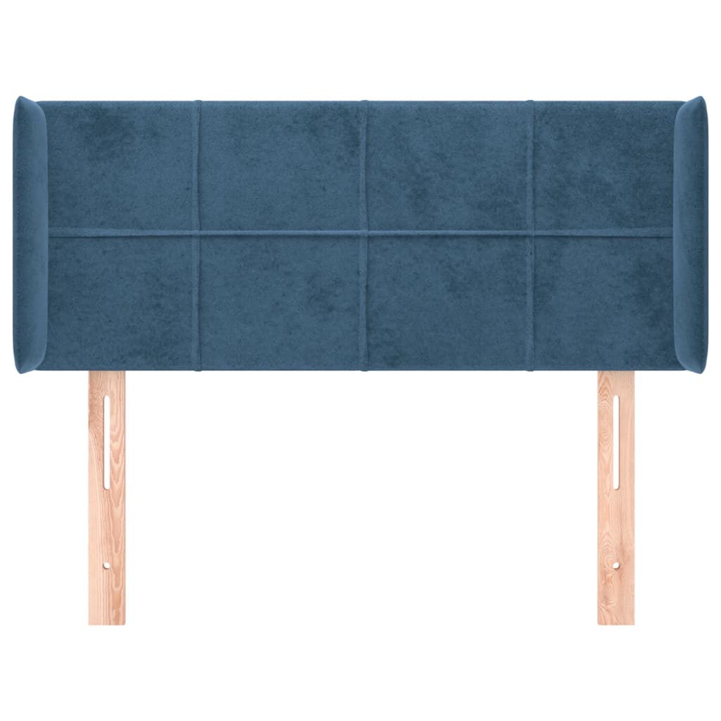 Testiera ad Orecchio Blu Scuro 93x16x78/88 cm in Velluto