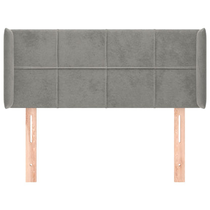 Testiera ad Orecchio Grigio Chiaro 103x16x78/88 cm in Velluto