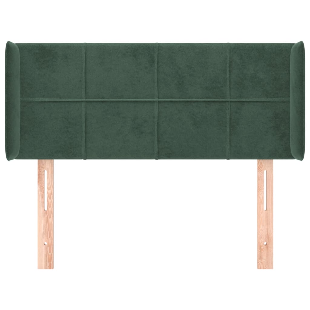 Testiera ad Orecchio Verde Scuro 103x16x78/88 cm in Velluto
