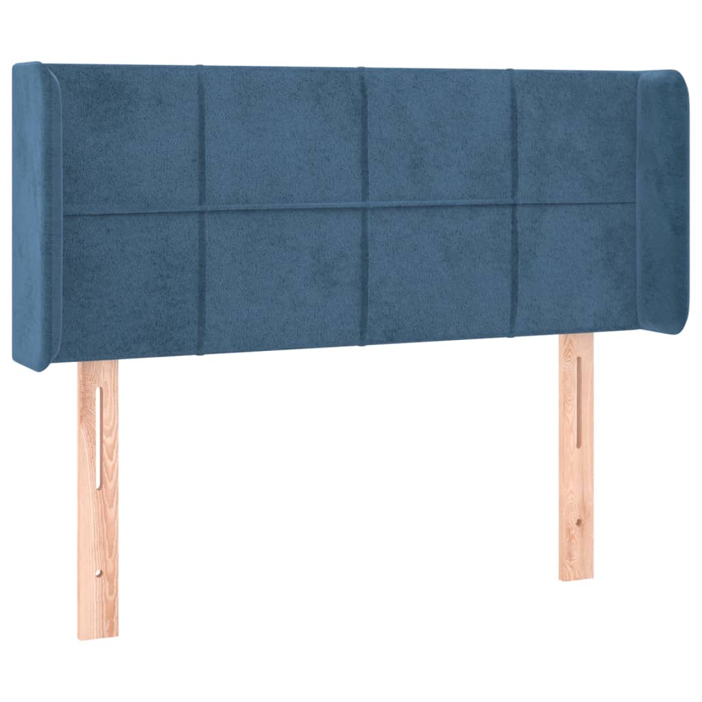 Testiera ad Orecchio Blu Scuro 103x16x78/88 cm in Velluto