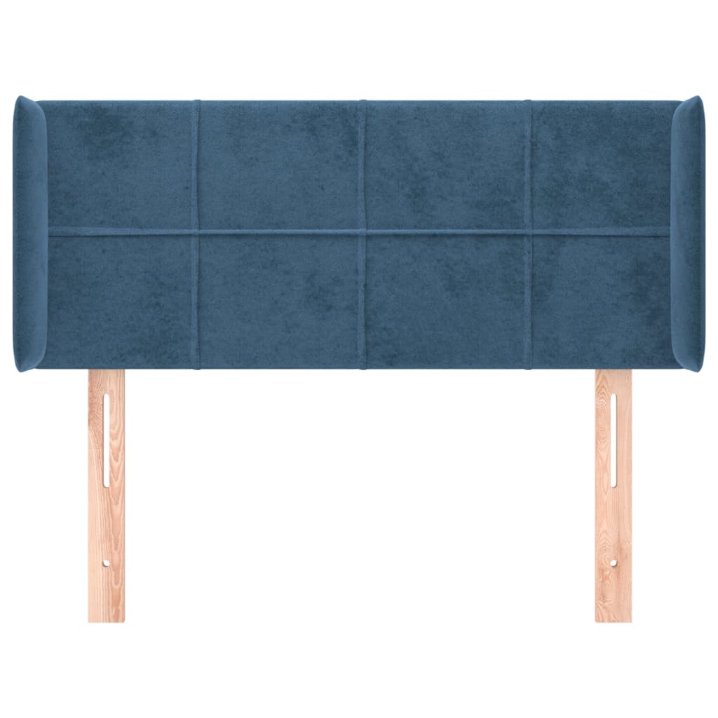 Testiera ad Orecchio Blu Scuro 103x16x78/88 cm in Velluto
