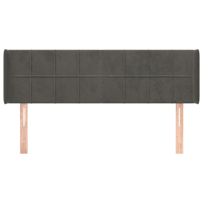 Testiera ad Orecchio Grigio Scuro 147x16x78/88 cm in Velluto