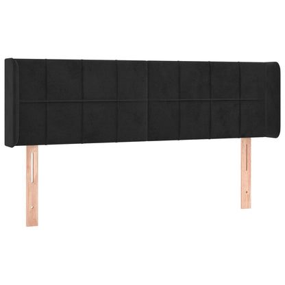 Testiera ad Orecchio Nera 147x16x78/88 cm in Velluto