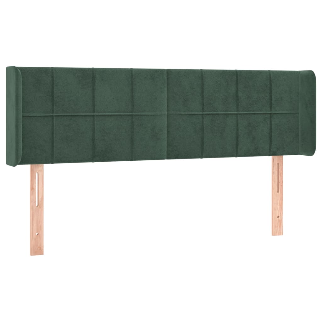 Testiera ad Orecchio Verde Scuro 147x16x78/88 cm in Velluto