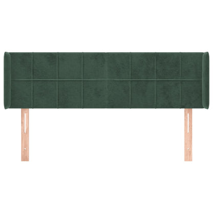 Testiera ad Orecchio Verde Scuro 147x16x78/88 cm in Velluto