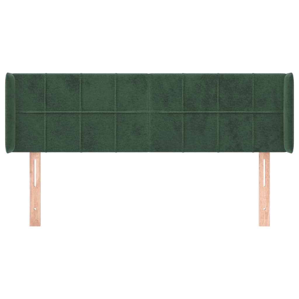 Testiera ad Orecchio Verde Scuro 147x16x78/88 cm in Velluto