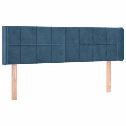 Testiera ad Orecchio Blu Scuro 147x16x78/88 cm in Velluto