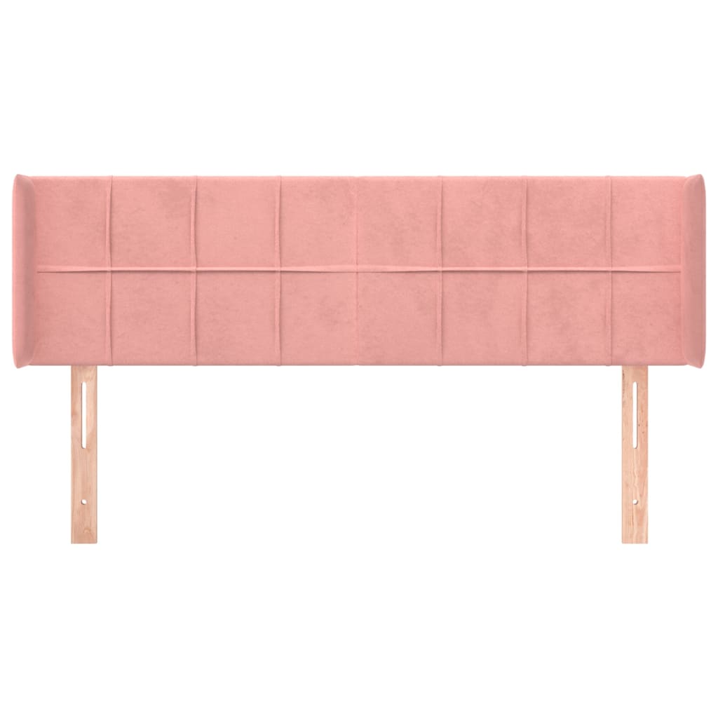 Testiera ad Orecchio Rosa 147x16x78/88 cm in Velluto