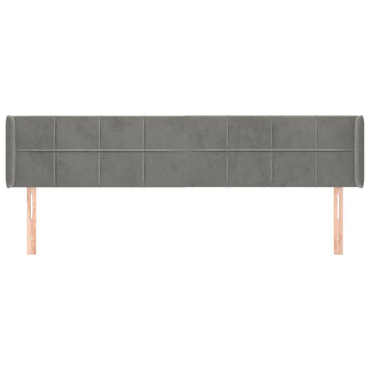 Testiera ad Orecchio Grigio Chiaro 163x16x78/88 cm in Velluto