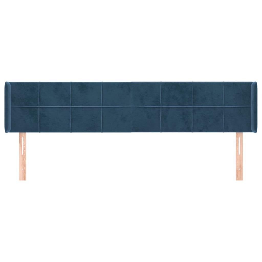 Testiera ad Orecchio Blu Scuro 163x16x78/88 cm in Velluto