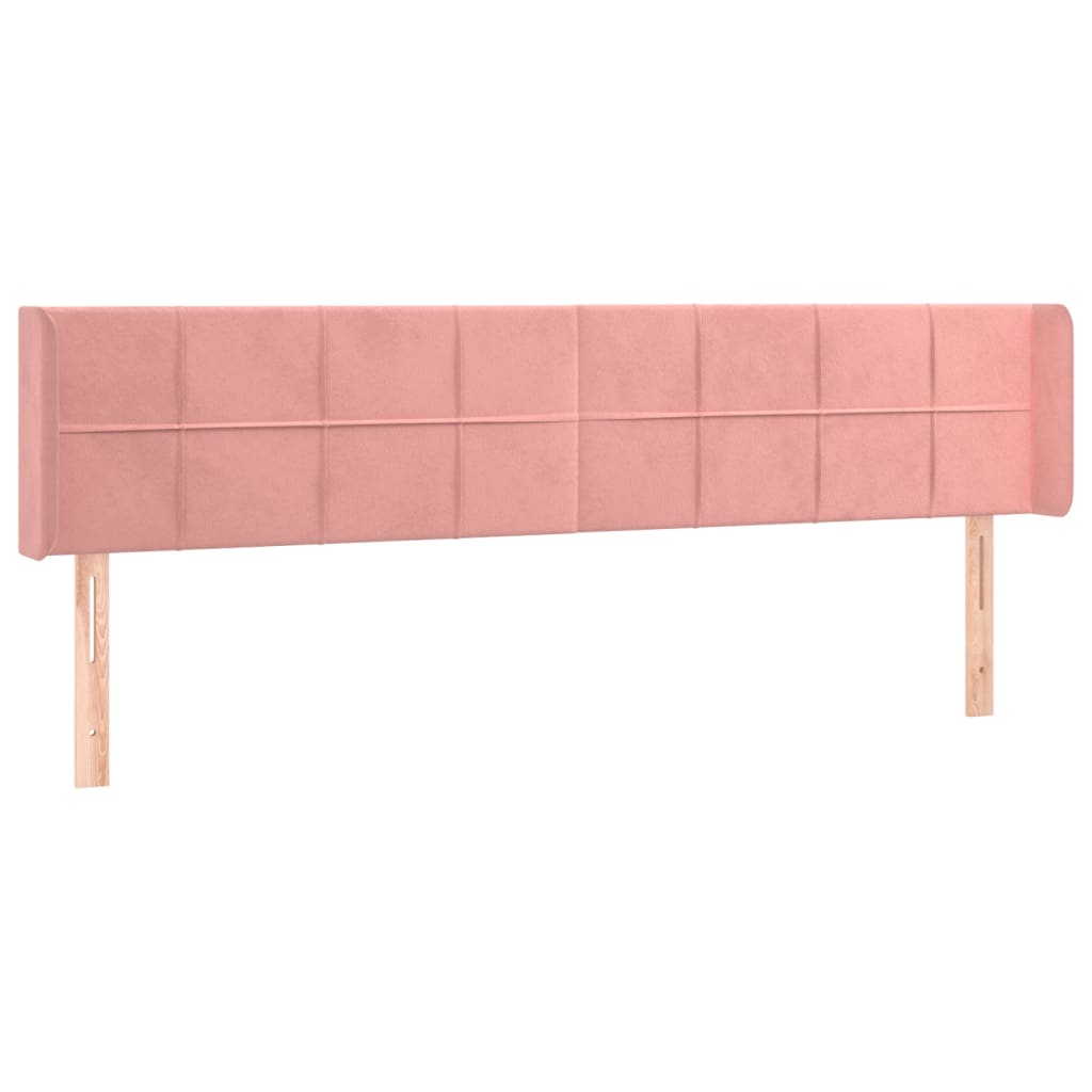 Testiera ad Orecchio Rosa 163x16x78/88 cm in Velluto