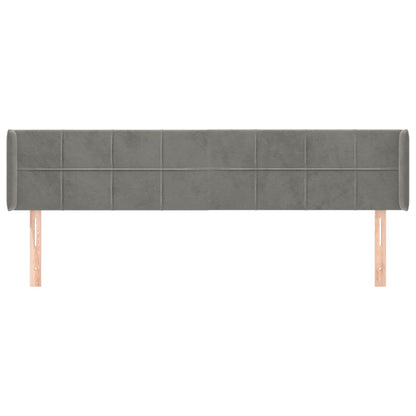 Testiera ad Orecchio Grigio Chiaro 183x16x78/88 cm in Velluto