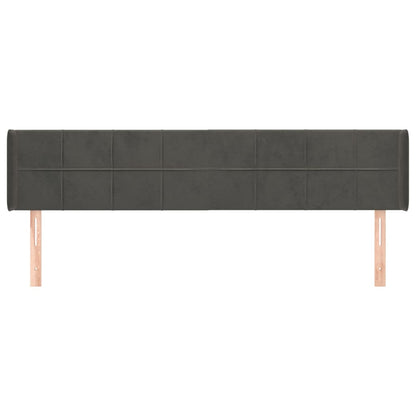 Testiera ad Orecchio Grigio Scuro 183x16x78/88 cm in Velluto