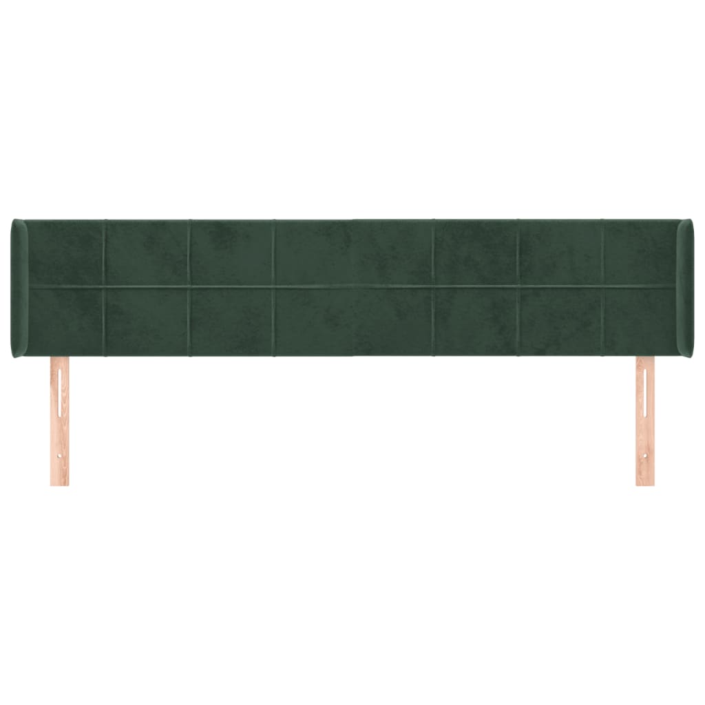 Testiera ad Orecchio Verde Scuro 183x16x78/88 cm in Velluto