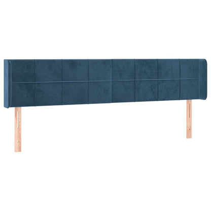 Testiera ad Orecchio Blu Scuro 183x16x78/88 cm in Velluto