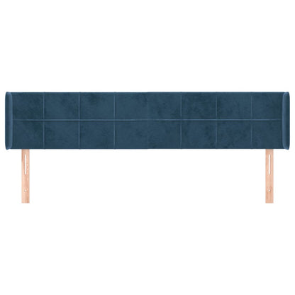 Testiera ad Orecchio Blu Scuro 183x16x78/88 cm in Velluto
