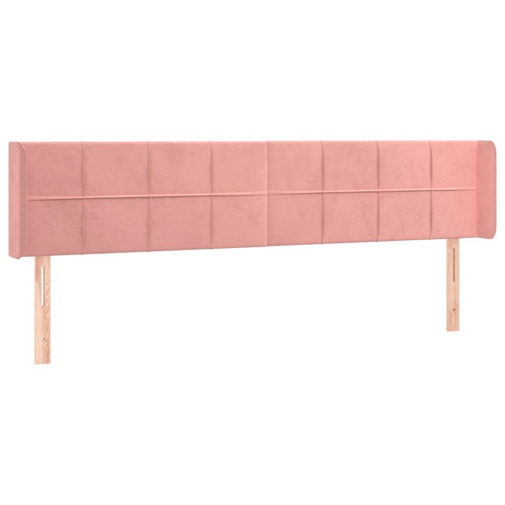 Testiera ad Orecchio Rosa 183x16x78/88 cm in Velluto
