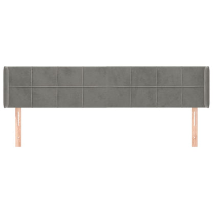 Testiera ad Orecchio Grigio Chiaro 203x16x78/88 cm in Velluto