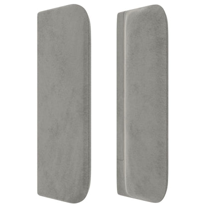 Testiera ad Orecchio Grigio Chiaro 203x16x78/88 cm in Velluto