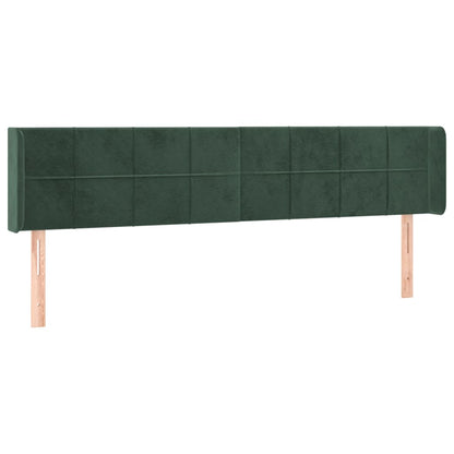 Testiera ad Orecchio Verde Scuro 203x16x78/88 cm in Velluto