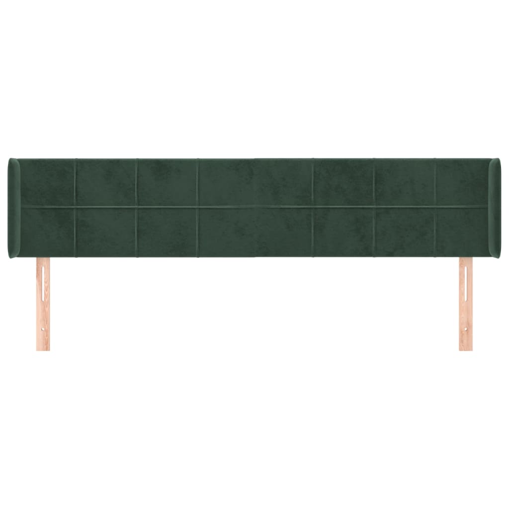 Testiera ad Orecchio Verde Scuro 203x16x78/88 cm in Velluto