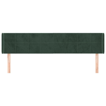 Testiera ad Orecchio Verde Scuro 203x16x78/88 cm in Velluto