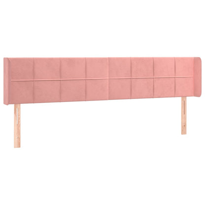 Testiera ad Orecchio Rosa 203x16x78/88 cm in Velluto