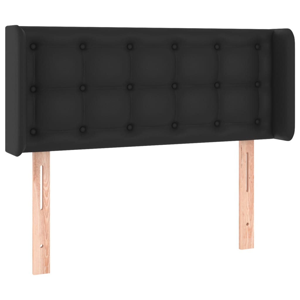 Testiera ad Orecchio Nera 83x16x78/88 cm in Similpelle