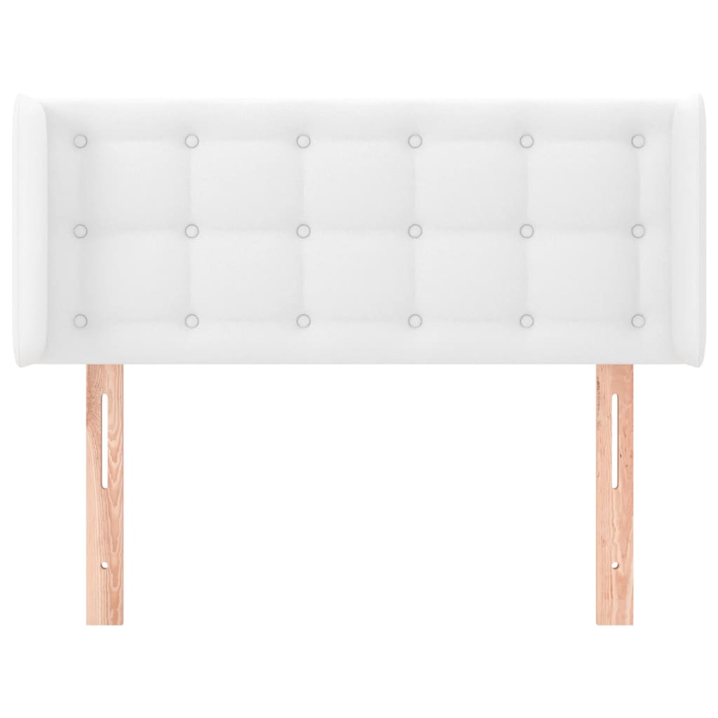 Testiera ad Orecchio Bianca 83x16x78/88 cm in Similpelle