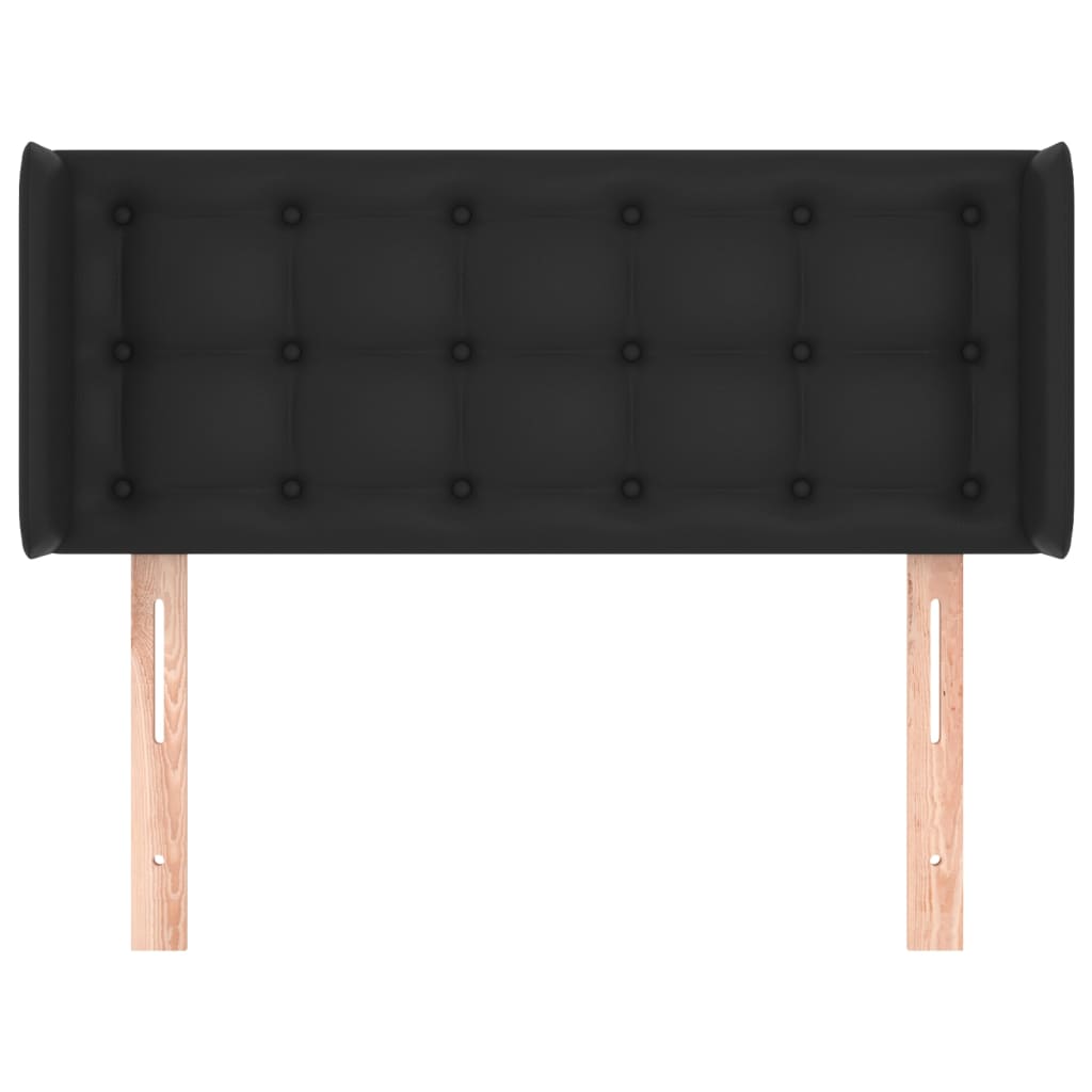 Testiera ad Orecchio Nera 93x16x78/88 cm in Similpelle