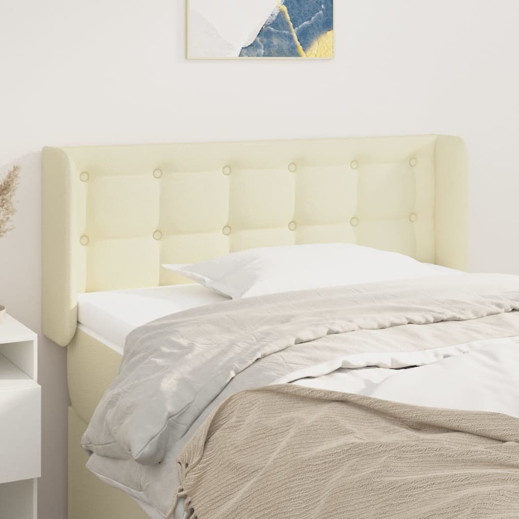 Testiera ad Orecchio Crema 93x16x78/88 cm in Similpelle