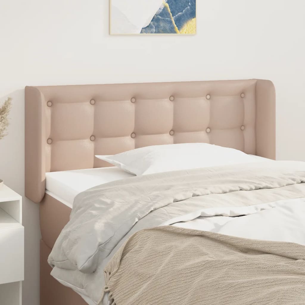 Testiera ad Orecchio Cappuccino 93x16x78/88 cm in Similpelle