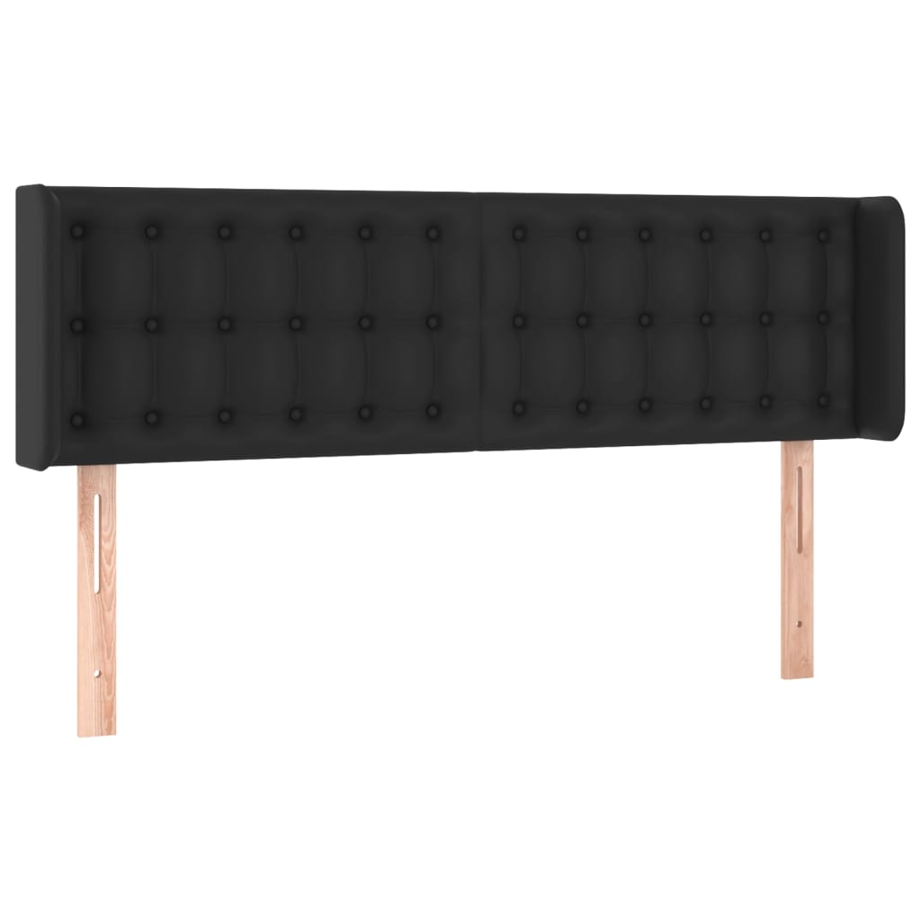 Testiera ad Orecchio Nera 147x16x78/88 cm in Similpelle