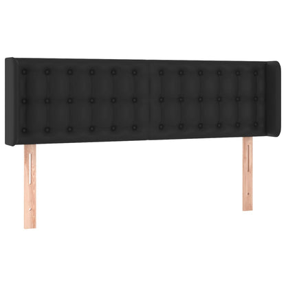 Testiera ad Orecchio Nera 147x16x78/88 cm in Similpelle