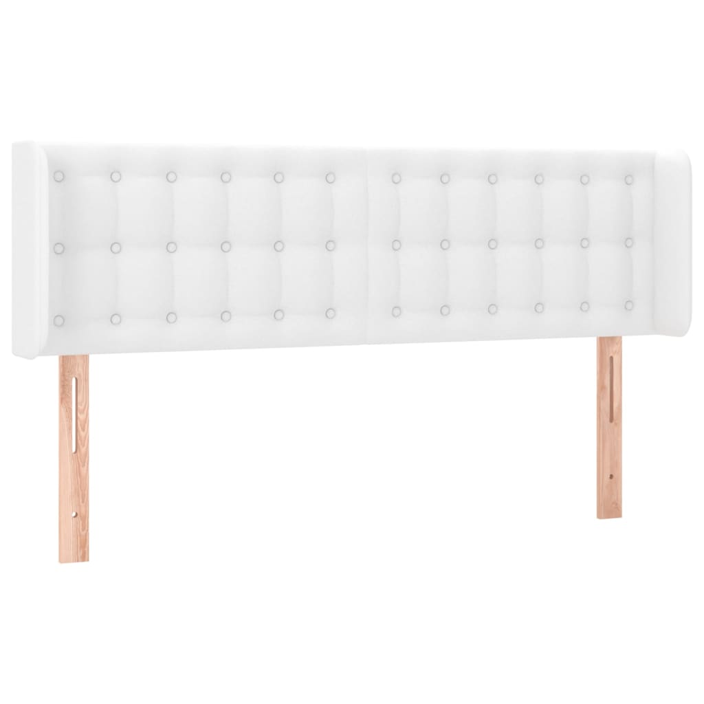 Testiera ad Orecchio Bianca 147x16x78/88 cm in Similpelle