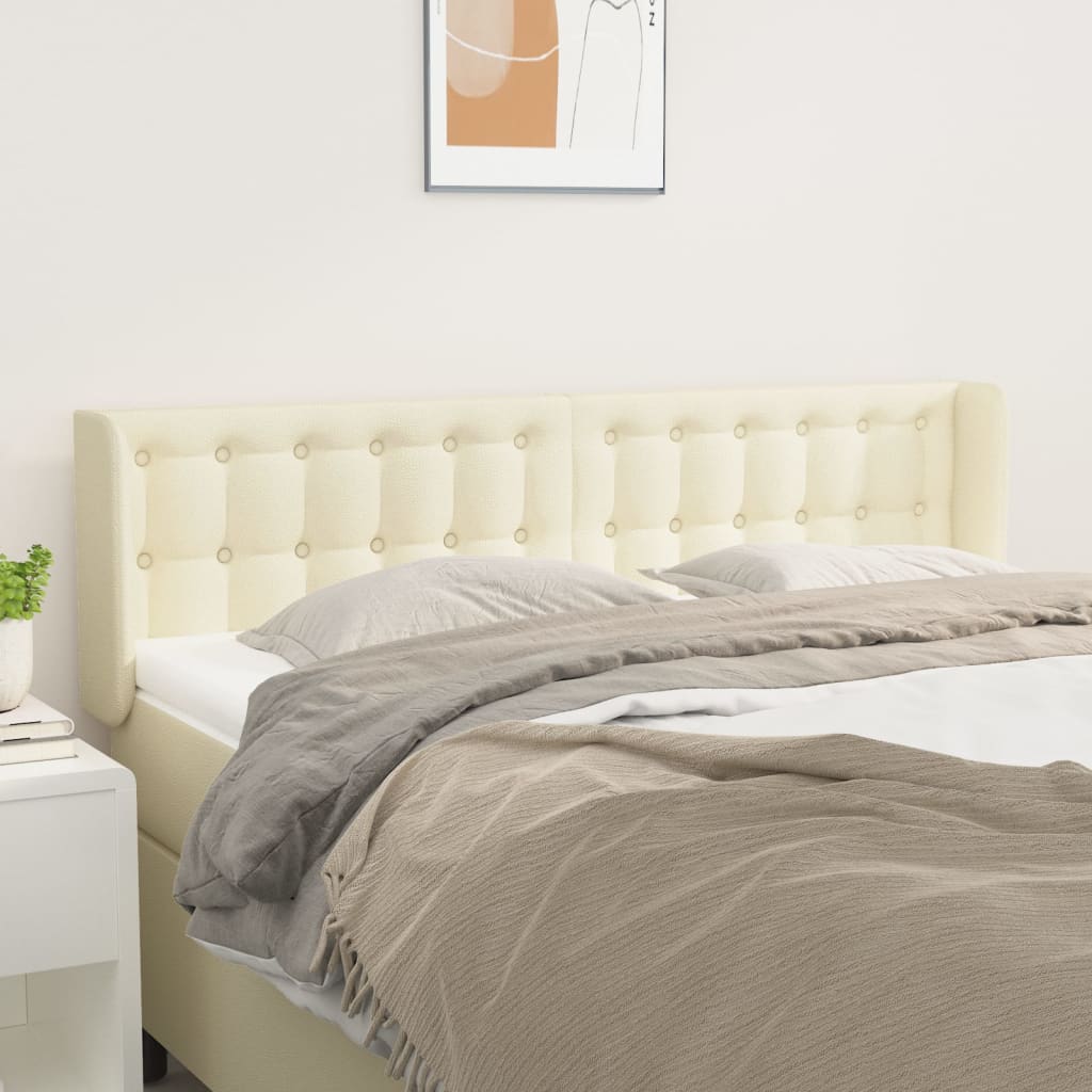 Testiera ad Orecchio Crema 147x16x78/88 cm in Similpelle