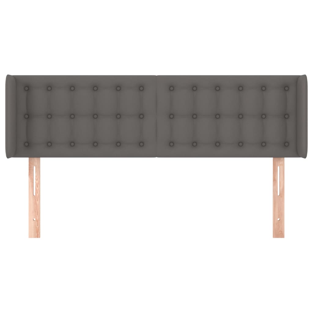 Testiera ad Orecchio Grigio 147x16x78/88 cm in Similpelle