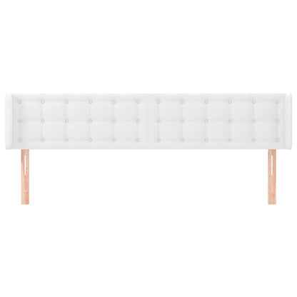 Testiera ad Orecchio Bianca 163x16x78/88 cm in Similpelle