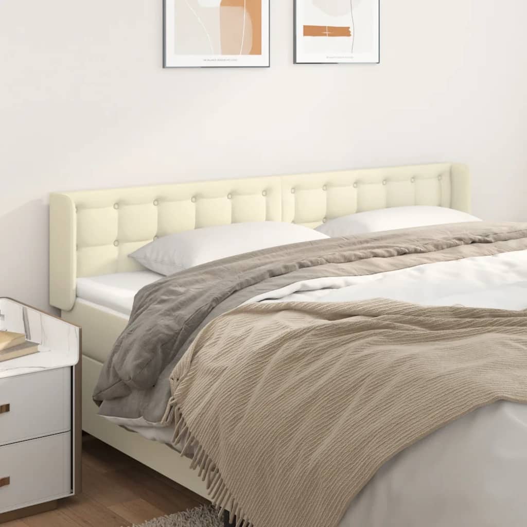Testiera ad Orecchio Crema 163x16x78/88 cm in Similpelle