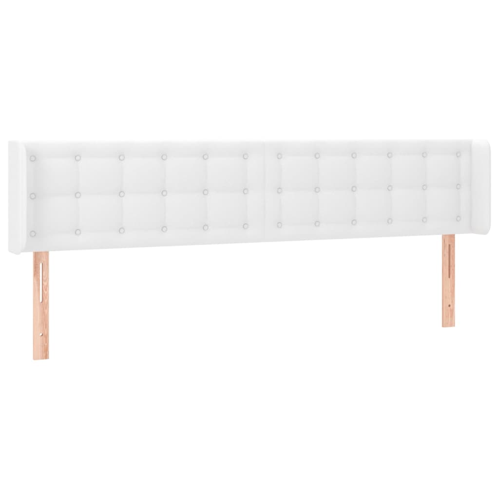 Testiera ad Orecchio Bianca 183x16x78/88 cm in Similpelle