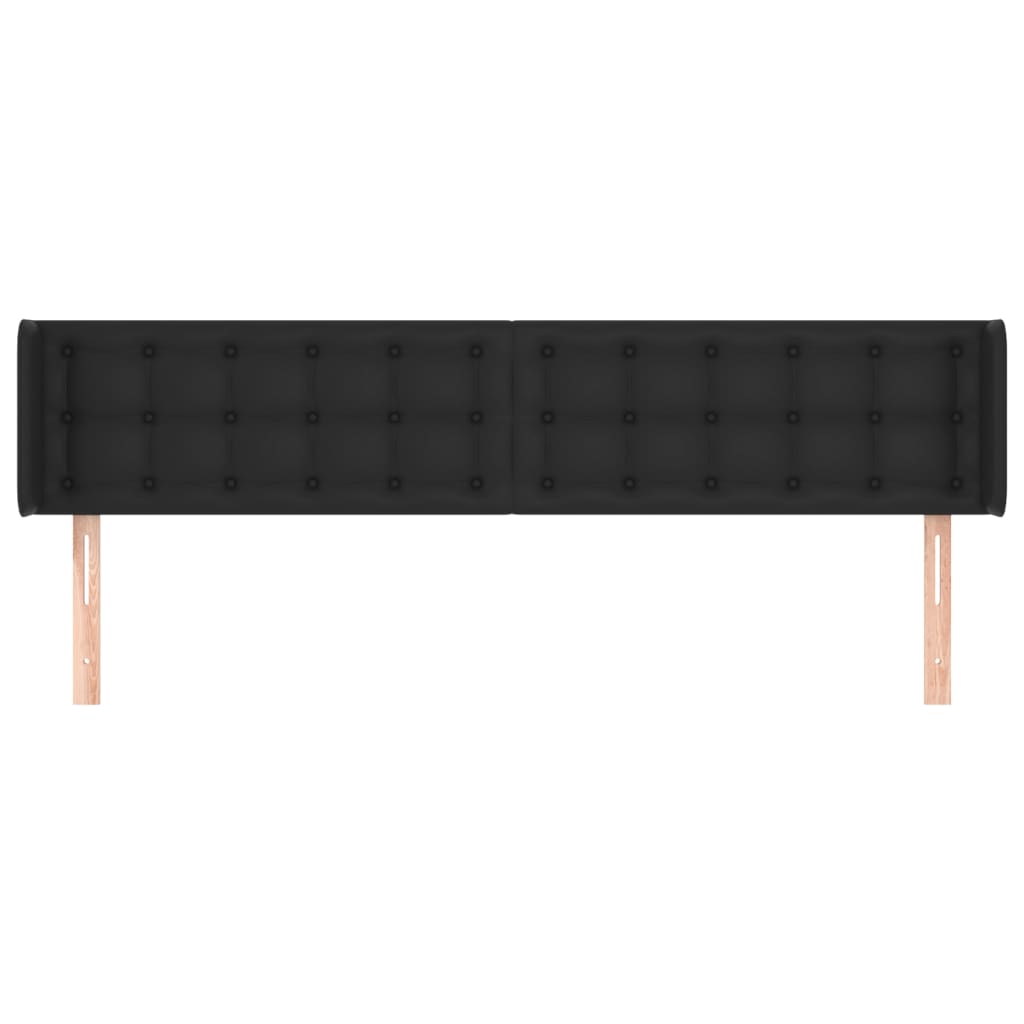 Testiera ad Orecchio Nera 203x16x78/88 cm in Similpelle