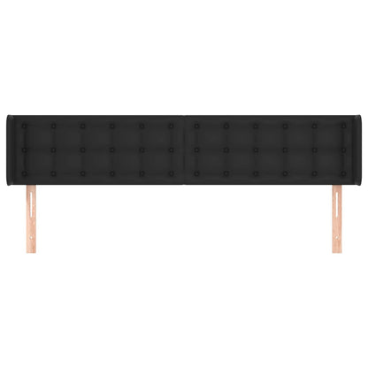 Testiera ad Orecchio Nera 203x16x78/88 cm in Similpelle