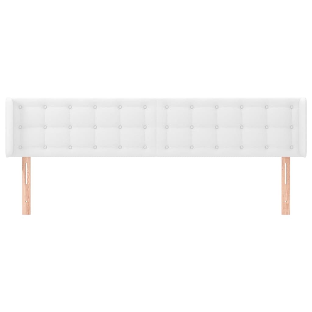 Testiera ad Orecchio Bianca 203x16x78/88 cm in Similpelle